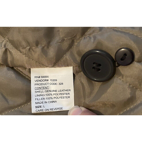 Vtg Haband Executive Division Jacket Mens Size Large 90's Brown Leather Coat - Picture 8 of 13